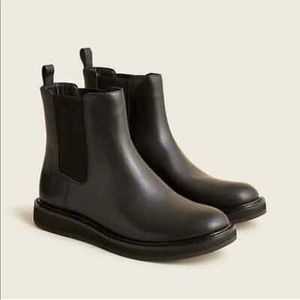 NWT Jcrew pull on leather boots, black